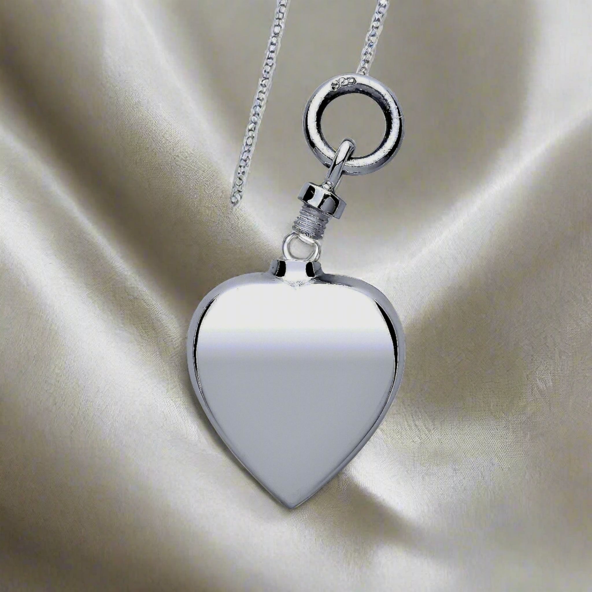 Sterling Silver Ashes Heart Holder Pendant - A Beautiful Memorial Piece- BARRETT JEWELLERY