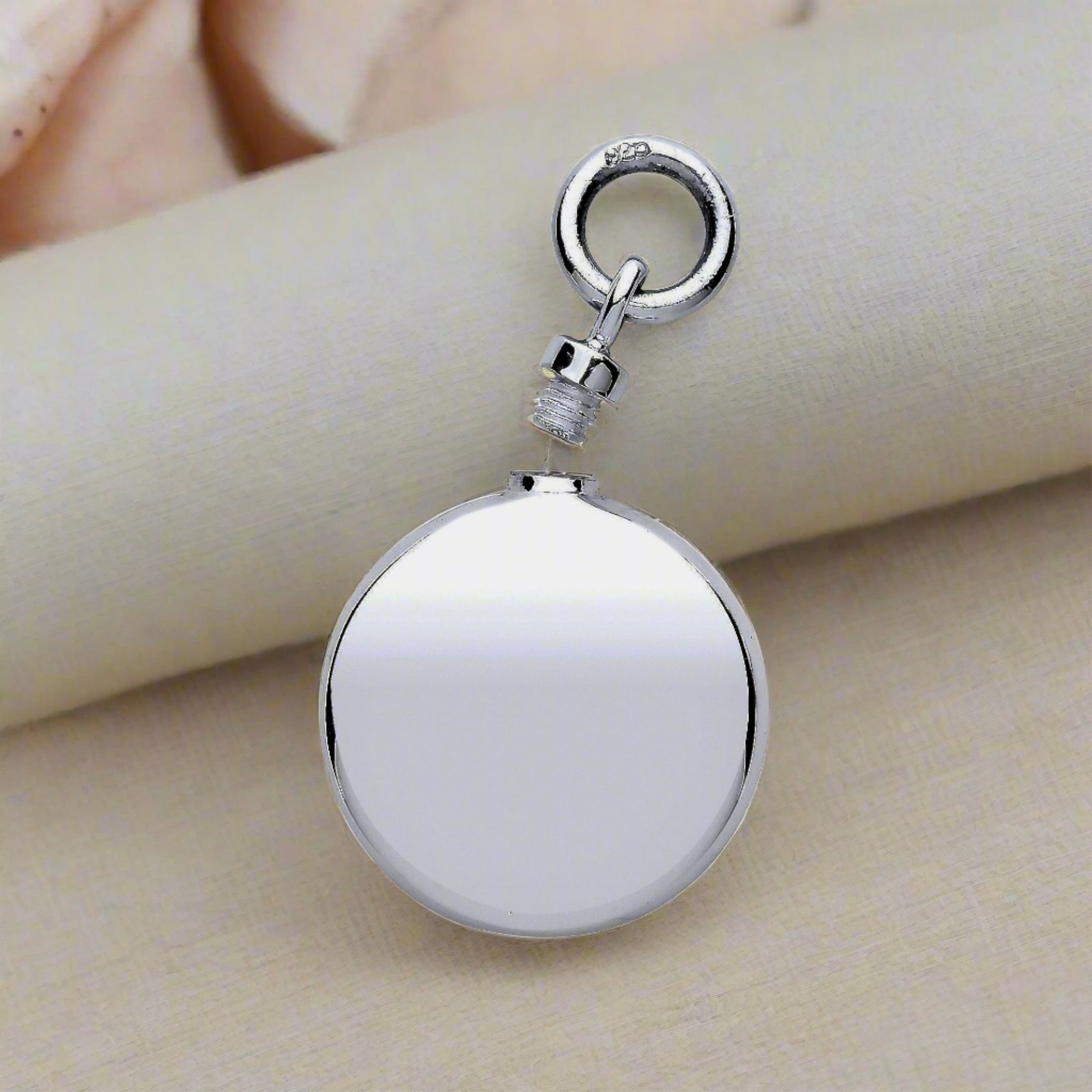 Sterling Silver Ashes Round Holder Pendant- BARRETT JEWELLERY