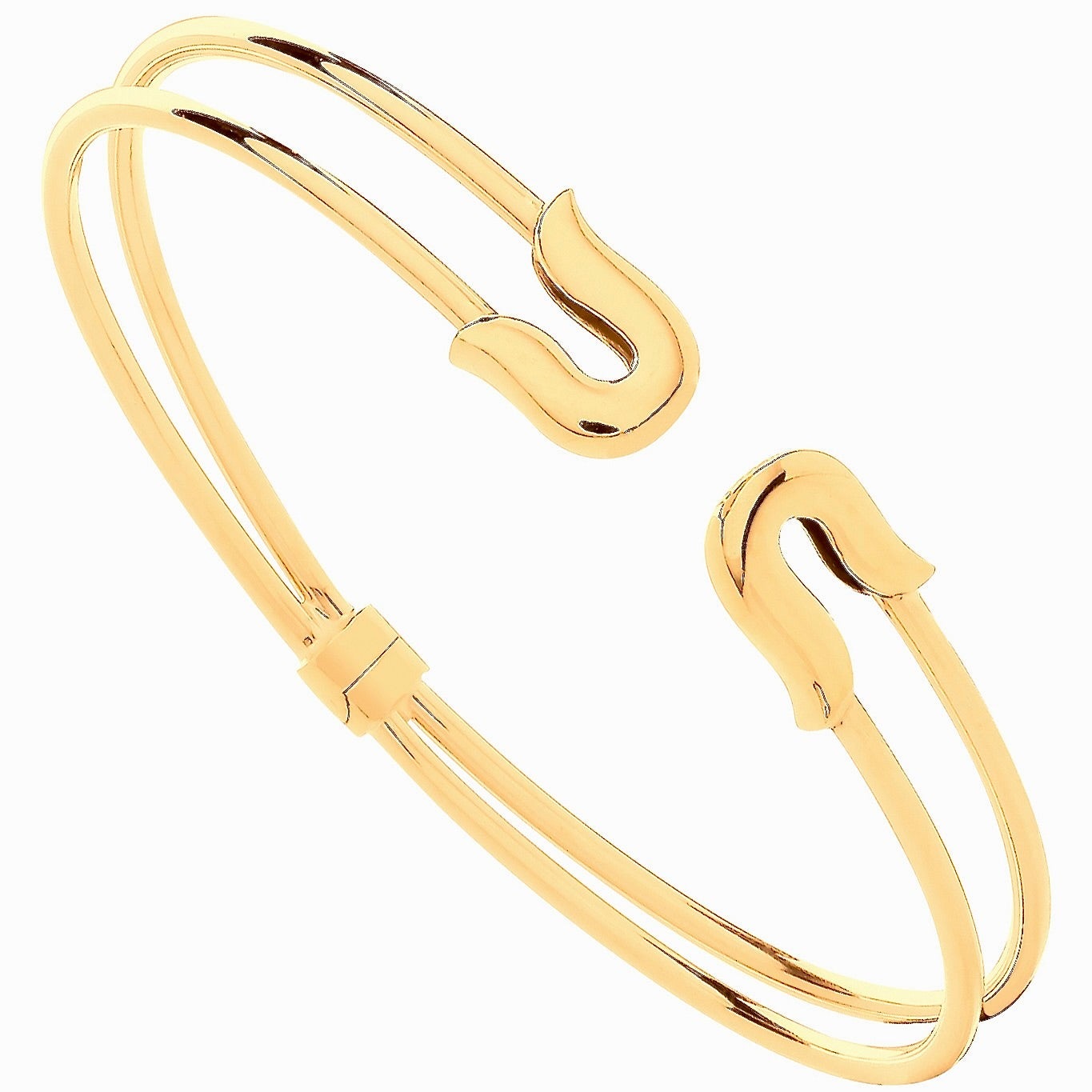 9ct Gold Safety Pin Versace Style Ladies Bangle- BARRETT JEWELLERY