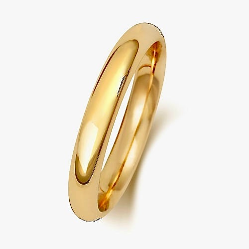 9ct Yellow Gold Traditional Court Wedding Ring 3MM - BARRETT JEWELLERY