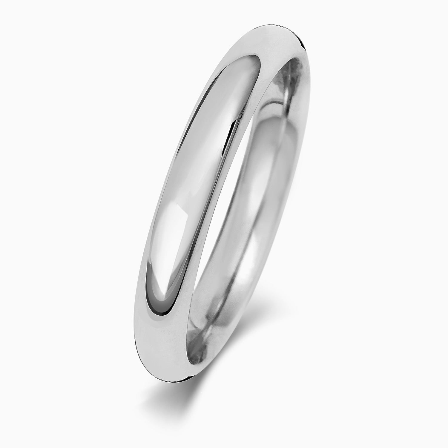 9ct White Gold Traditional Court Shaped Wedding Band 3MM - BARRETT JEWELLERY