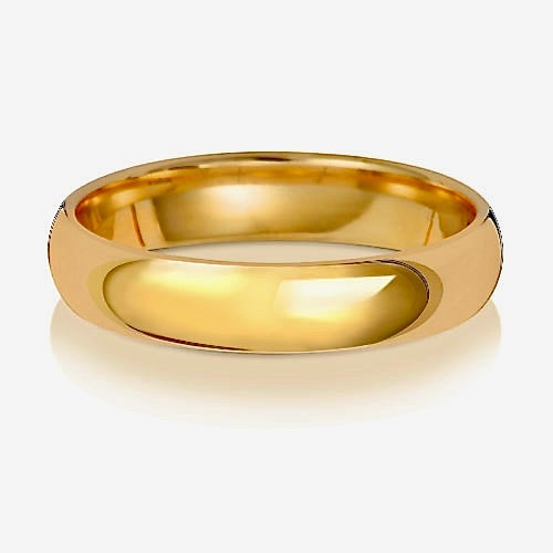 9ct Gold Traditional Court Wedding Ring 4MM- BARRETT JEWELLERY