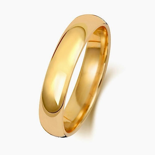 9ct Gold Traditional Court Wedding Ring 4MM- BARRETT JEWELLERY