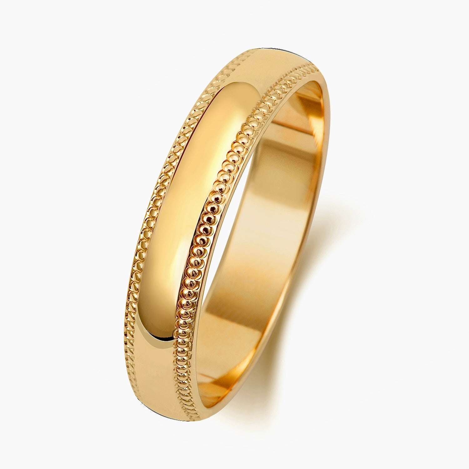 9ct Gold Traditional Court Wedding Band 4MM- BARRETT JEWELLERY