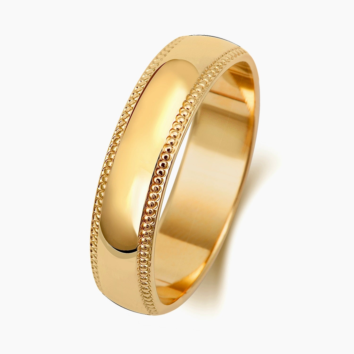 9ct Gold Traditional Court Wedding Band 5MM- BARRETT JEWELLERY