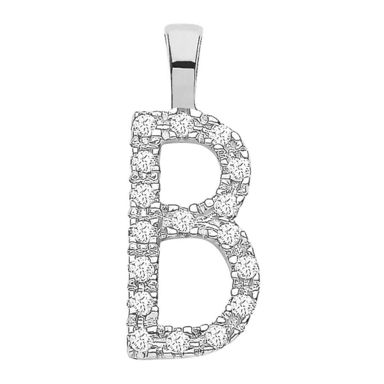 9ct White Gold Diamond Initial 0.10ct-BARRETT JEWLLERY