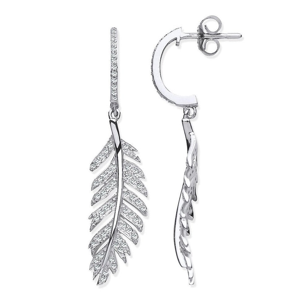 White Gold Diamond Feather Earring 0.40ct- BARRETT JEWELLERY