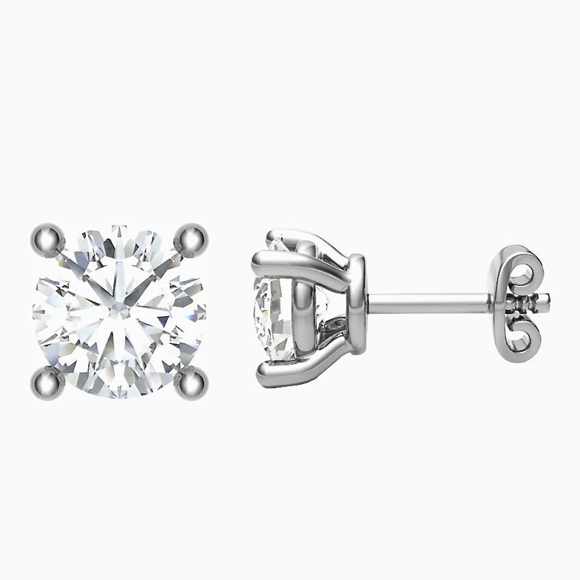 Platinum 950 Brilliant Cut Diamond Earring 0.90ct F/VSI - BARRETT JEWELLERY