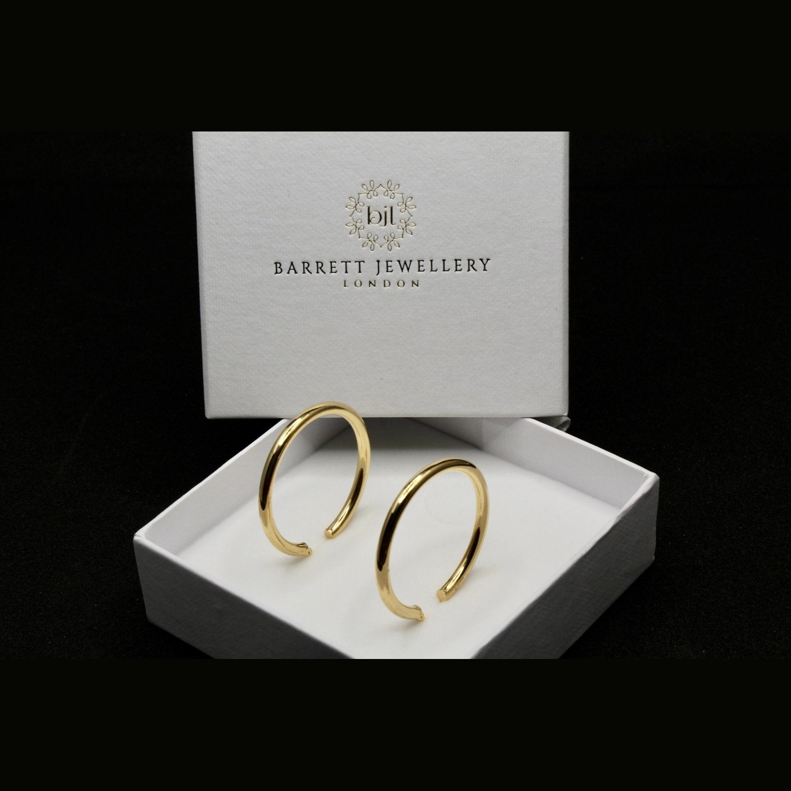 18ct Gold Traditional Hoop Earrings 37mmx37mm- BARRETT JEWELLERY