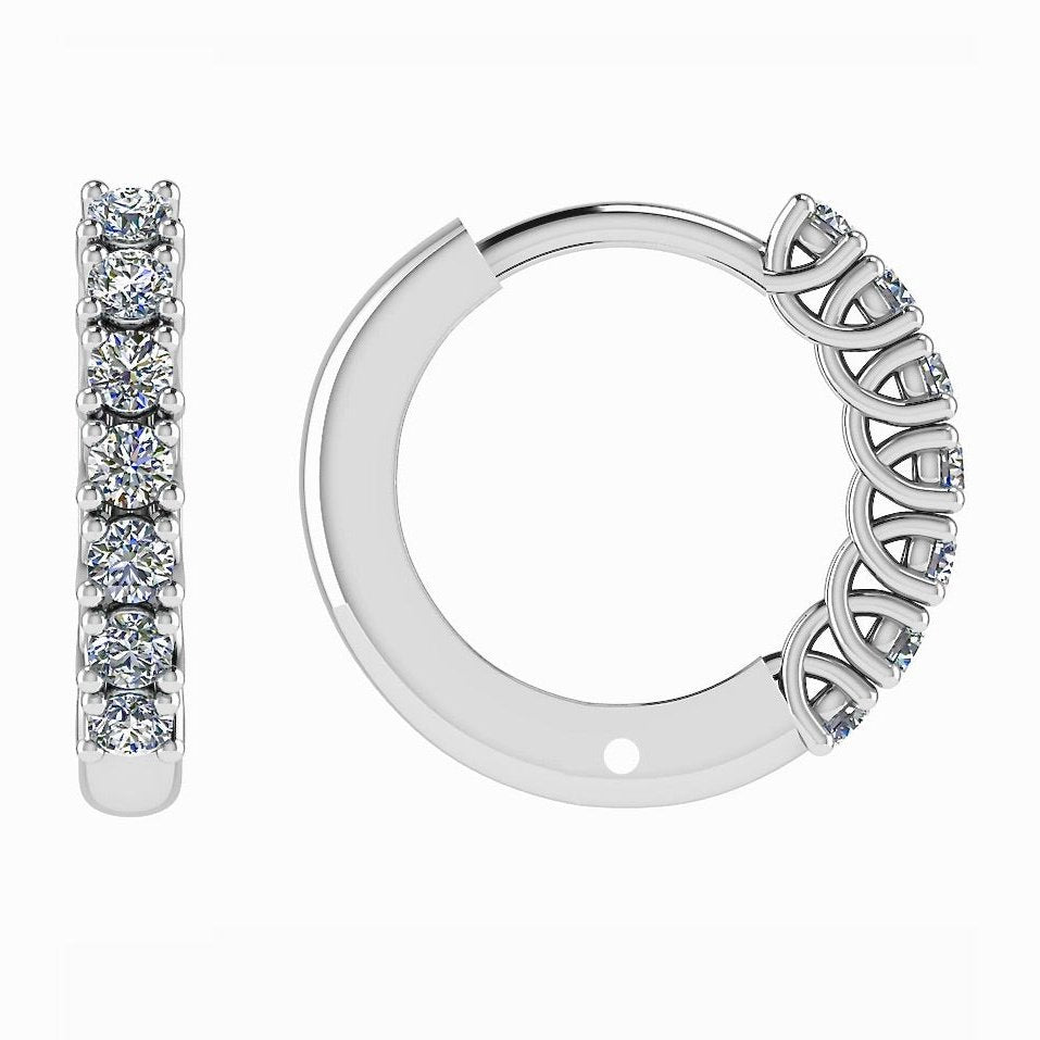 18ct White Gold Diamond Earring Huggies 0.23ct - BARRETT JEWELLERY