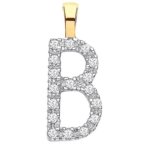 9ct Gold Diamond personalised Initial 0.10ct-BARRETT JEWELLERY