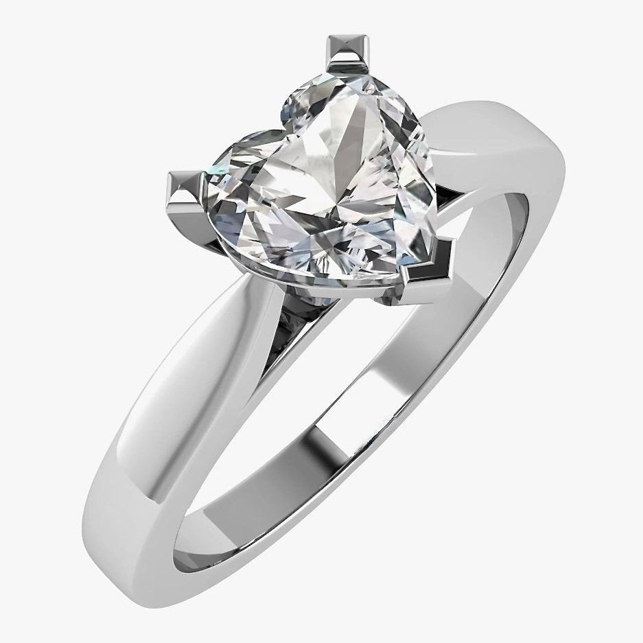 18ct White Gold Heart Shaped Diamond Ring 0.30ct -BARRETT JEWELLERY