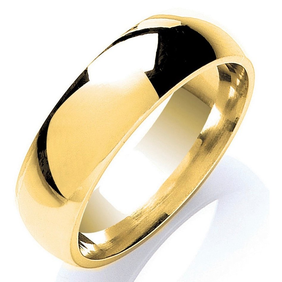 9ct Gold Traditional Court Shaped Wedding Band 7mm - BARRETT JEWELLERY