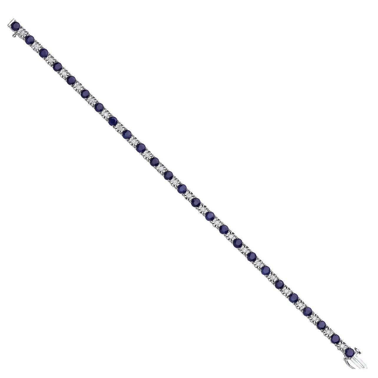 18ct White Gold Diamond & Sapphire Bracelet-BARRETT JEWELLERY