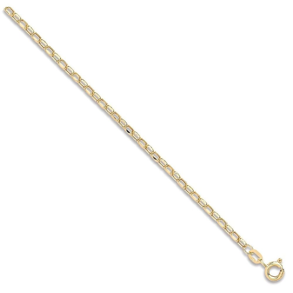 9ct Gold Diamond Cut Belcher Anklet - BARRETT JEWELLERY