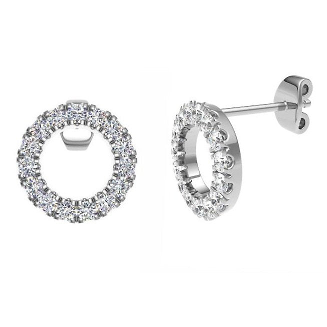 18ct White Gold Diamond Halo Earring 0.15ct-BARRETT JEWELLERY