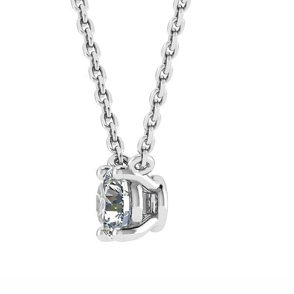 Platinum 950 Diamond Solitaire Pendant & Chain 0.40ct- BARRETT JEWELLERY