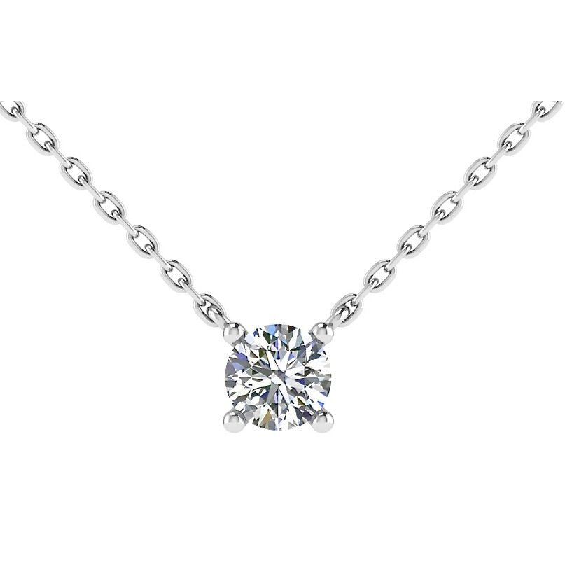 Platinum 950 Diamond Solitaire Pendant & Chain 0.40ct- BARRETT JEWELLERY