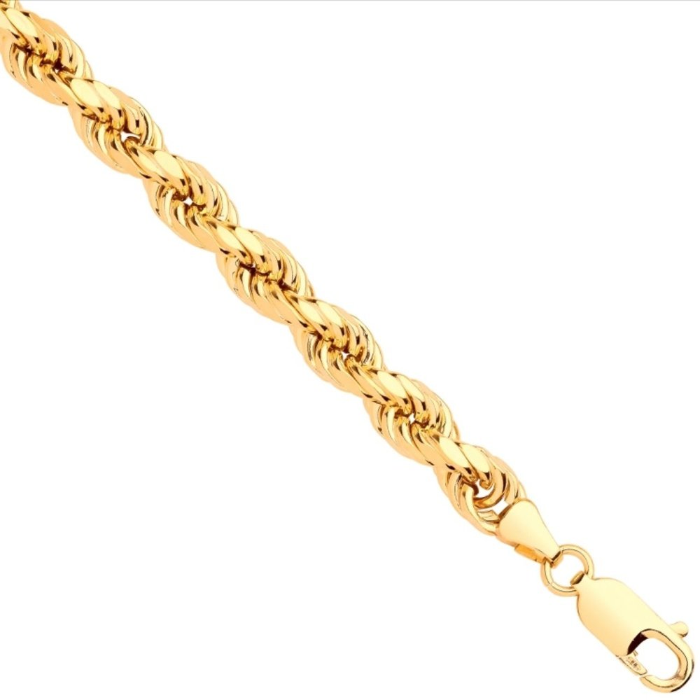 9ct Solid Gold 5.2mm Diamond Cut Rope Chain -BARRETT JEWELLERY