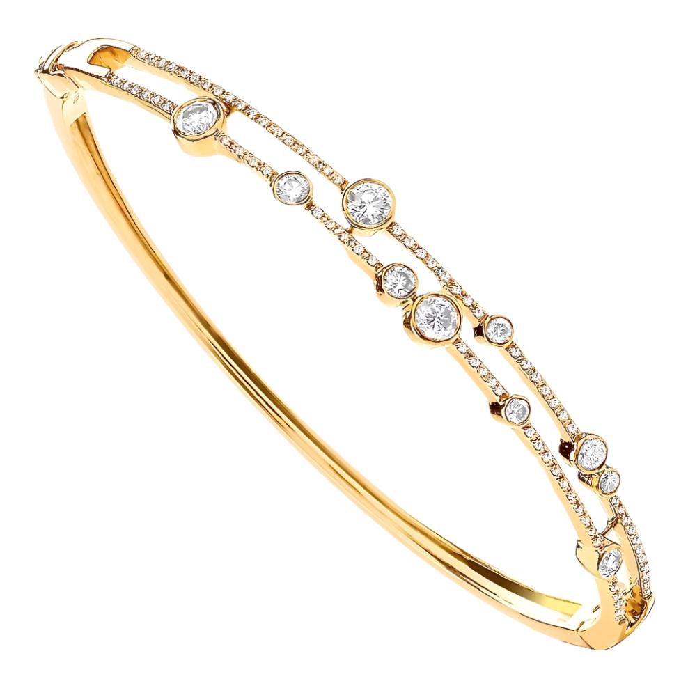 18ct Gold Diamond Dress Bangle 1.00ct- BARRETT JEWELLERY