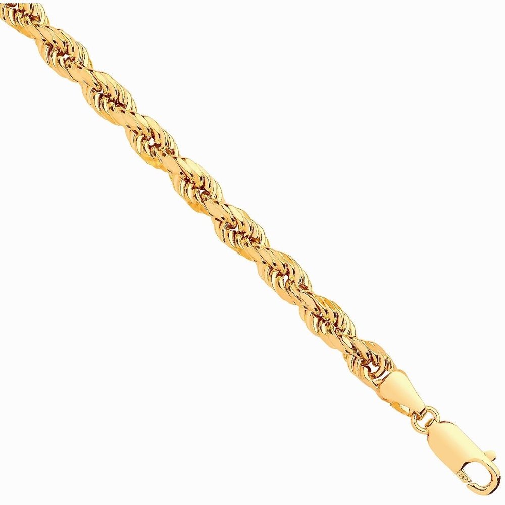 9ct Gold Semi Solid 4.5mm Diamond Cut Rope Chain- BARRETT JEWELLERY