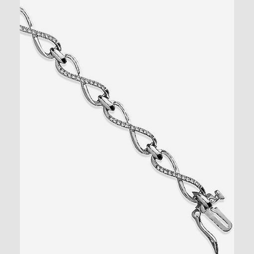 9ct White Gold Diamond Infinity Bracelet 0.25ct - BARRETT JEWELLERY