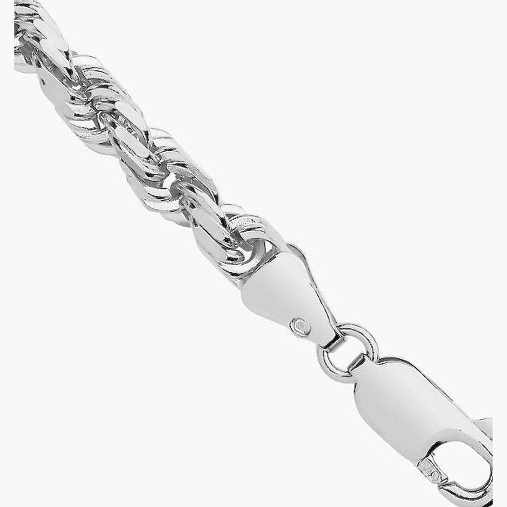 9ct Solid White Gold 4.2mm Diamond Cut Rope Chain -BARRETT JEWELLERY