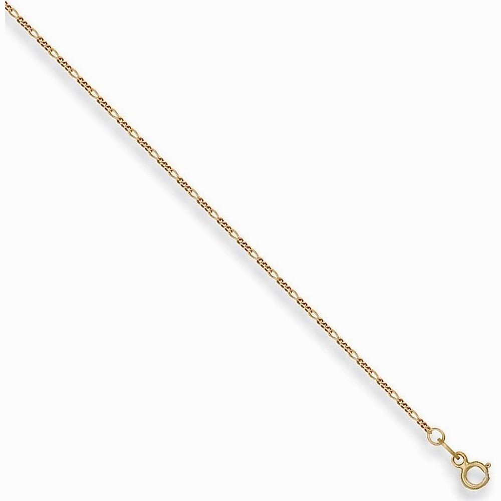 9ct Gold Figaro Necklace 1.3mm-BARRETT JEWELLERY