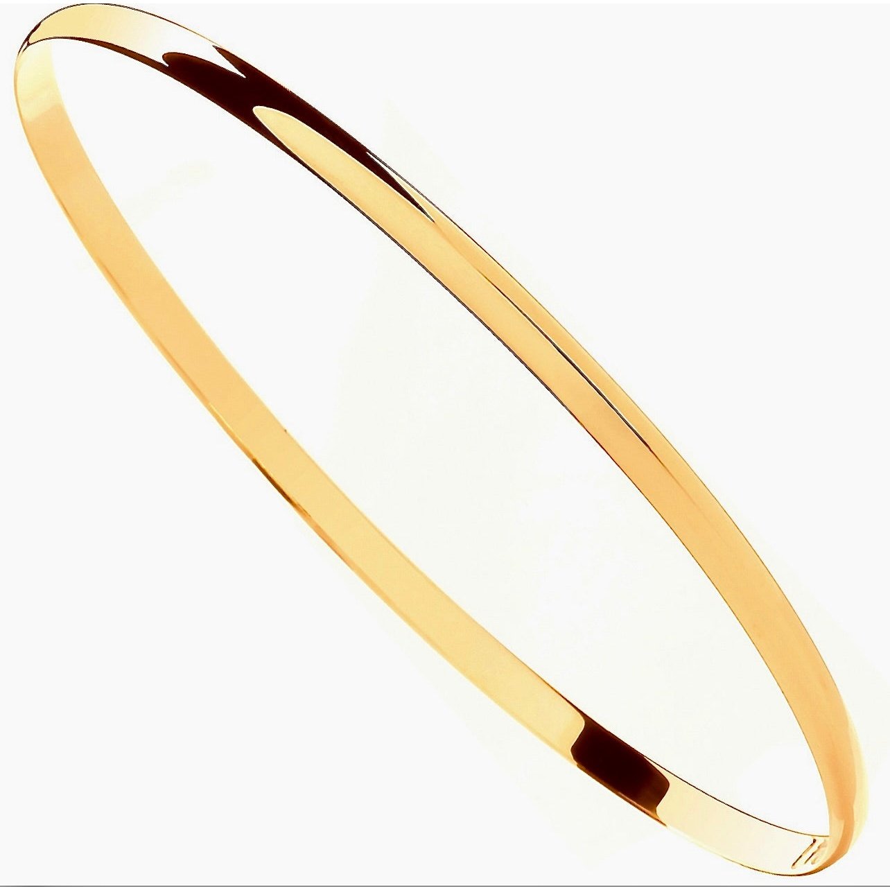 9ct Gold D-Shape Ladies Bangle-BARRETT JEWELLERY