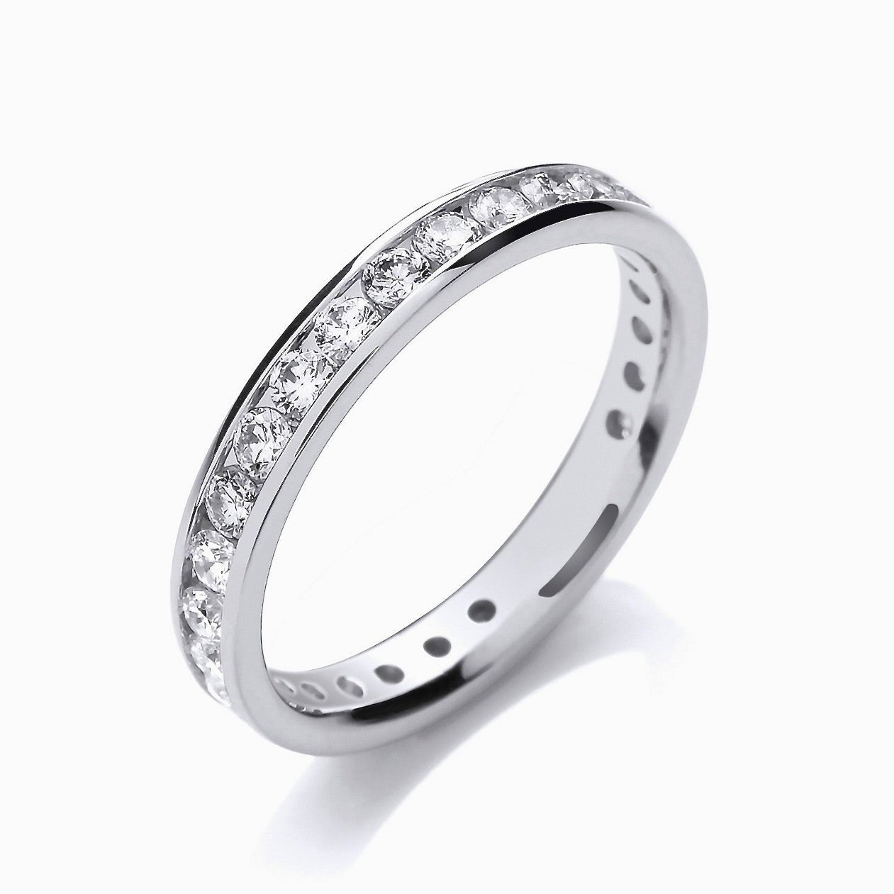 18ct White Gold Pave Set Full Eternity Diamond Ring 1.00ct- BARRETT JEWELLERY