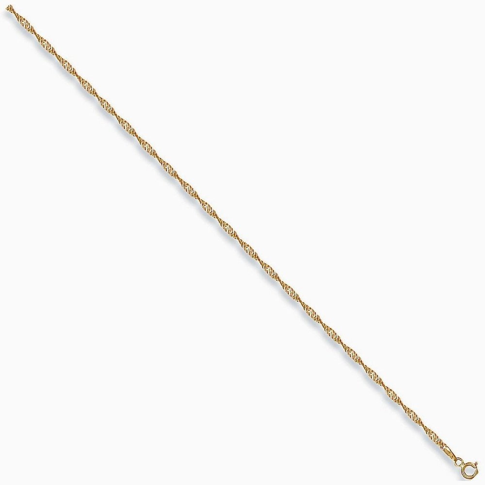 9ct Gold Singapore Link Anklet-BARRETT JEWELLERY