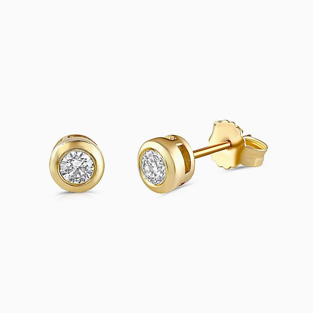 9ct Gold Illusion Set Diamond Studs Earrings .0.25ct - BARRETT JEWELLERY